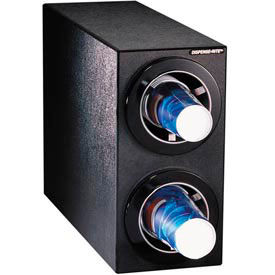 Dispense-Rite® CTC Countertop 2 Cup Dispensing Cabinet - Black CTC-S-2BT