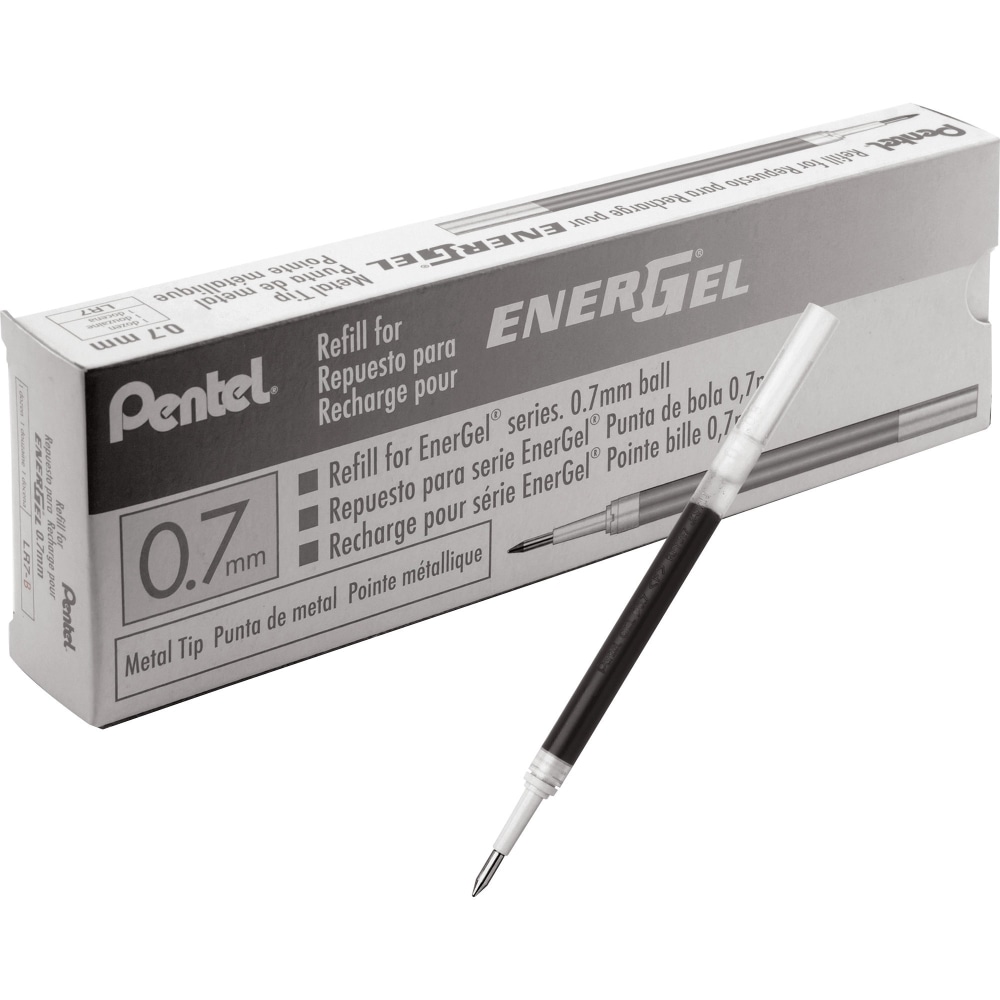 EnerGel Liquid Gel Pen Refill - 0.70 mm - Black Ink - Smudge Proof, Quick-drying Ink, Glob-free - 12 / Box MPN:LR7ABX
