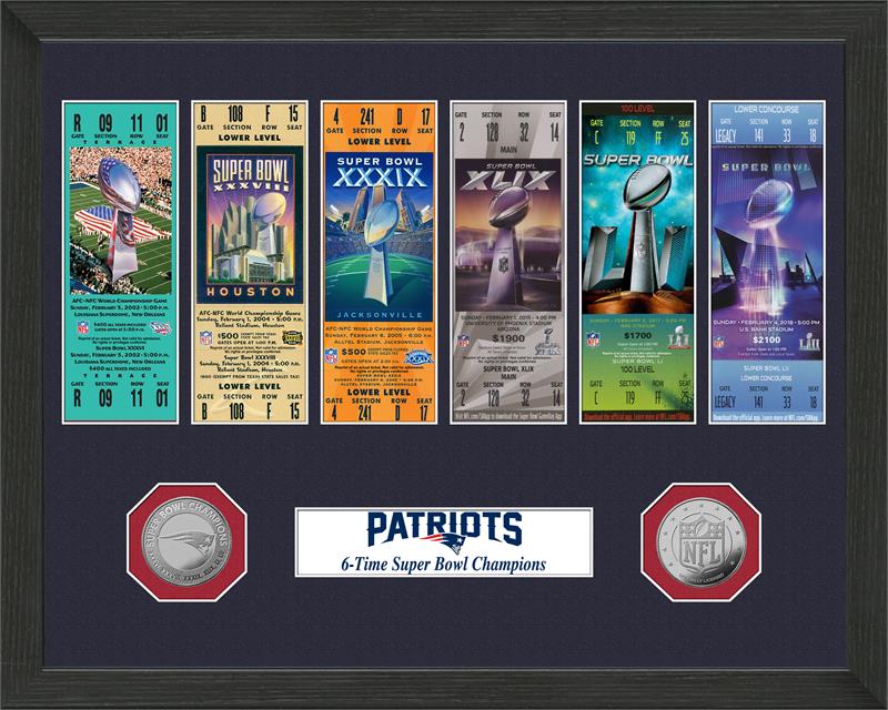 New England Patriots 6-Time Super Bowl Champions Ticket Collection MPN:NEPSB6TK