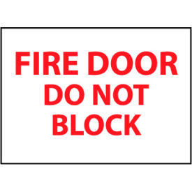 Fire Safety Sign - Fire Door Do Not Block - Vinyl M32PB