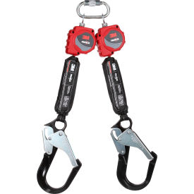 3M™ Protecta Twin-Leg Self-Retracting Lifeline with Carabiner Web & Aluminum Rebar Hook 6'L 7100319949