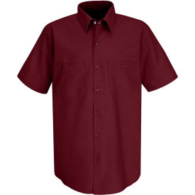 Red Kap® Men's Industrial Work Shirt Short Sleeve Burgundy L SP24 SP24BYSSL