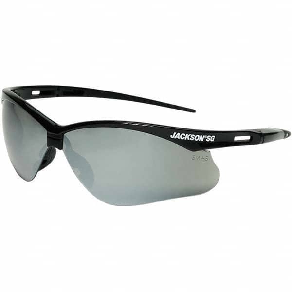 Safety Glasses: Scratch-Resistant, Polycarbonate, Gray Lenses, Full-Framed MPN:50006