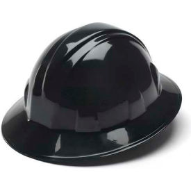 Black Full Brim Style 4 Point Ratchet Suspension Hard Hat HP24111 - Pkg Qty 12