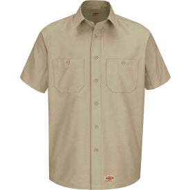 Dickies® Men's Canvas Short Sleeve Work Shirt Khaki L-WS20KHSSL WS20KHSSL