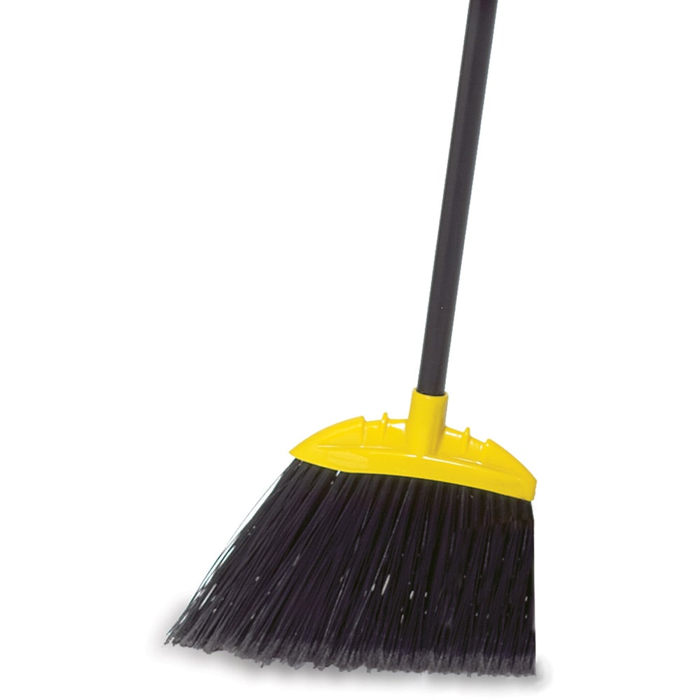 Rubbermaid Commercial Jumbo Smooth Sweep Angle Broom - Polypropylene Bristle - 10.5in Overall Length - Black Metal Handle - 6 / Carton MPN:FG638906BCT