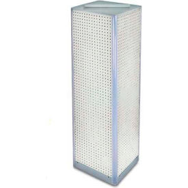 Global Approved 700405-WHT Four-Sided Pegboard Spinning Floor Display 16