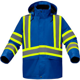 GSS FR Waterproof Flame Resistant Winter Quilted Jacket Class 1 Blue 2XL FR6010-2XL