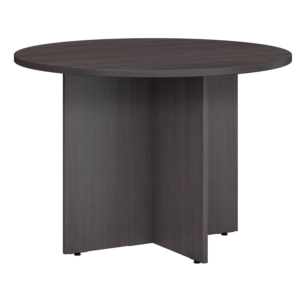 Bush Business Furniture 42-inch Round Conference Table With Wood Base, Storm Gray, Standard Delivery MPN:99TB42RSG
