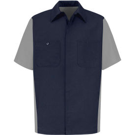 Red Kap® Men's Crew Shirt Short Sleeve Long-XL Navy/Gray SY20 SY20NGSSLXL
