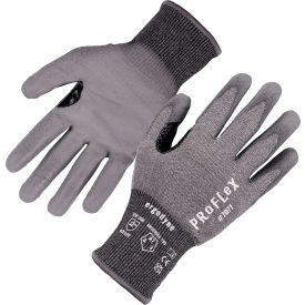 Ergodyne® Proflex 7071 Cut Resistant Gloves Polyurethane Coated ANSI A7 M Gray 1 Pair 18073