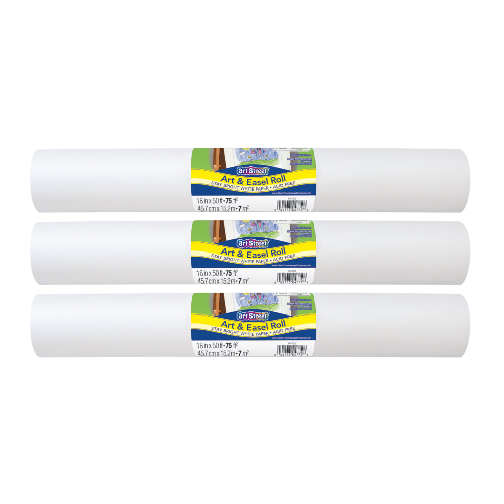 Art Street Art & Easel Roll, White, 18in X 50ft, Pack Of 3 Rolls MPN:PAC4772-3