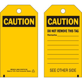 Brady® 86456 Self-Laminating Caution Tag w/ Clear Adhesive Overlay Polyester 3