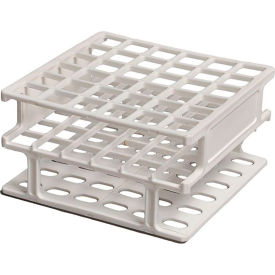 United Scientific™ Test Tube Rack For 16mm Tubes PP 1-Piece 36 Places White Pack of 4 77907