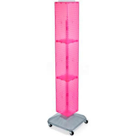 Global Approved 703390-PNK 4-Sided Interlocking Pegboard Display W/ Wheels 8