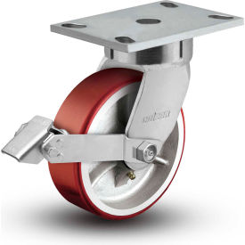 Colson® 6 Series Swivel Plate Caster 6.08289.949.7 BRK1 Polyurethane With Brake 8