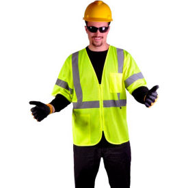 GSS Safety 2001 Standard Class 3 Mesh Zipper Safety Vest Lime 3XL 2001-3XL