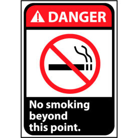 Danger Sign 14x10 Vinyl - No Smoking Beyond This Point DGA7PB
