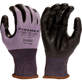 Pyramex® Cut Resistant Gloves Micro Foam Nitrile Coated ANSI A4 S Gray/Purple GL620CS - Pkg Qty 12