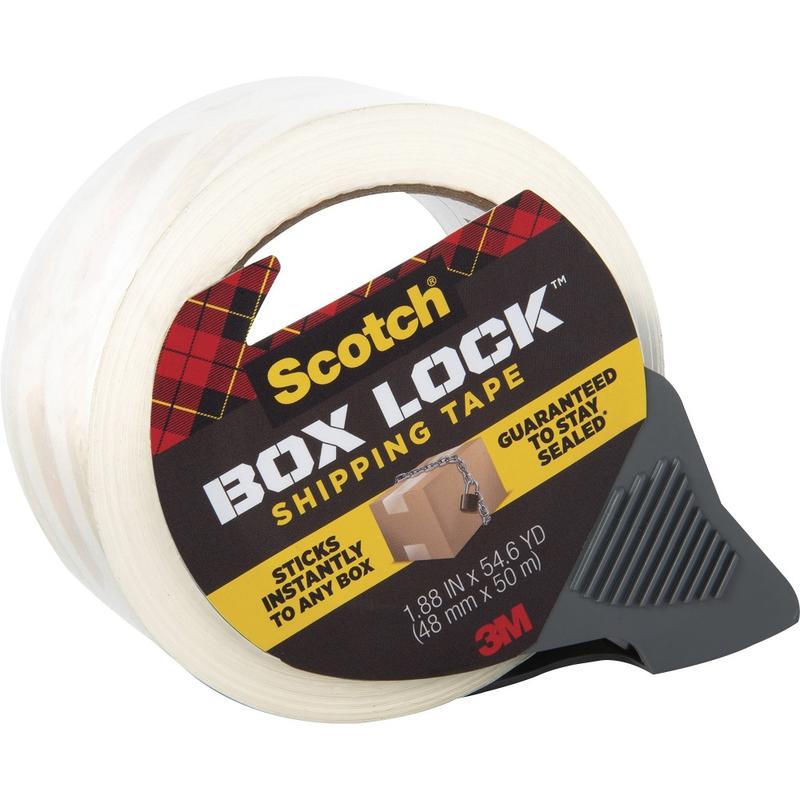 Scotch Box Lock Packaging Tape with Dispenser, 1.88in x 163.8ft, Clear MPN:3950RD