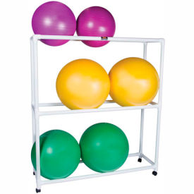 White PVC Mobile Floor Rack For Inflatable Exercise Balls 62