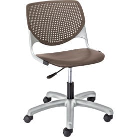 KFI Poly Task Chair with Casters and Perforated Back - Brownstone TK2300-P18
