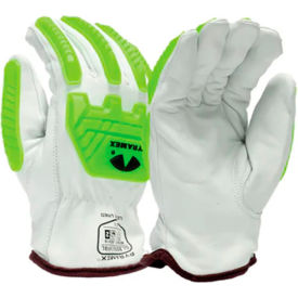Pyramex® GL3006CKFB Insulated Premium Goatskin Drivers Gloves Keystone Thumb 2XL White/Green GL3006CKFBX2