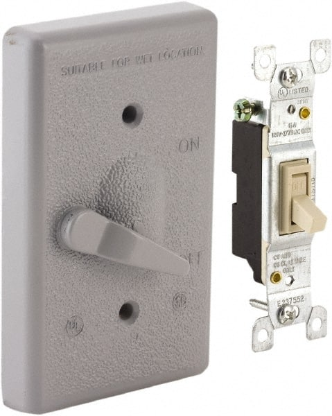 1 Outlet, Powder Coat Finish, Rectangle Weather Resistant Box Cover MPN:5121-0