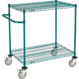 Nexel® 2 Shelf Push Cart Poly-Green36