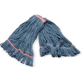 Carlisle® 4-Ply Anti-Microbial Looped End Mop w/ Red Band Large Blue 369325M14 - Pkg Qty 12