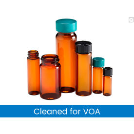 Qorpak 27.5 x 140mm 15 dram Amber Tall Vial w/24-400 Green PP Hole Cap Cleaned/Cert 72PK GLC-07869
