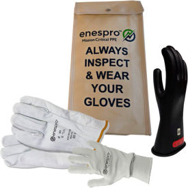 Enespro® ArcGuard® Class 0 ArcGuard Rubber Voltage Glove Premium Kit Black Size 9 KITGC0B09AG