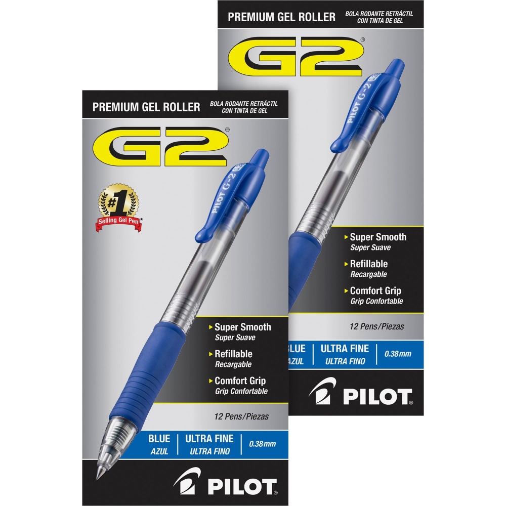Pilot G2 Premium Gel Roller Retractable Pens - Ultra Fine Pen Point - 0.38 mm Pen Point Size - Refillable - 31278BD MPN:31278BD