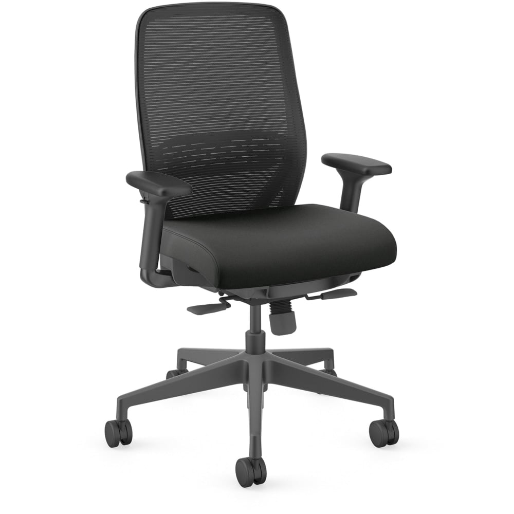 HON Nucleus Task Chair KD - Black Seat Color - Vinyl Seat Material - Black Back Color - Armrest - 1 Each MPN:NR11SAMU10BT