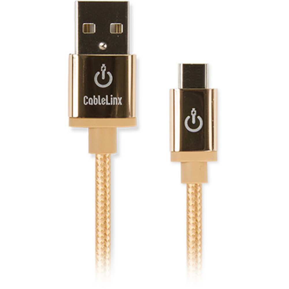 Limitless Innovations CableLinx Elite Micro to USB-A Charge And Sync Braided Cable For Smartphones, Tablets And More, Gold, MICU72-005-GC (Min Order Qty 3) MPN:MICU72-005-GC