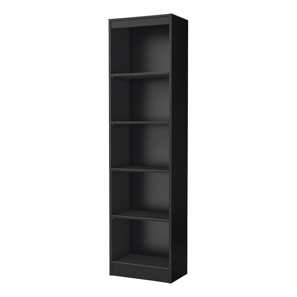 South Shore Axess 69inH 5-Shelf Narrow Bookcase, Pure Black MPN:7270758