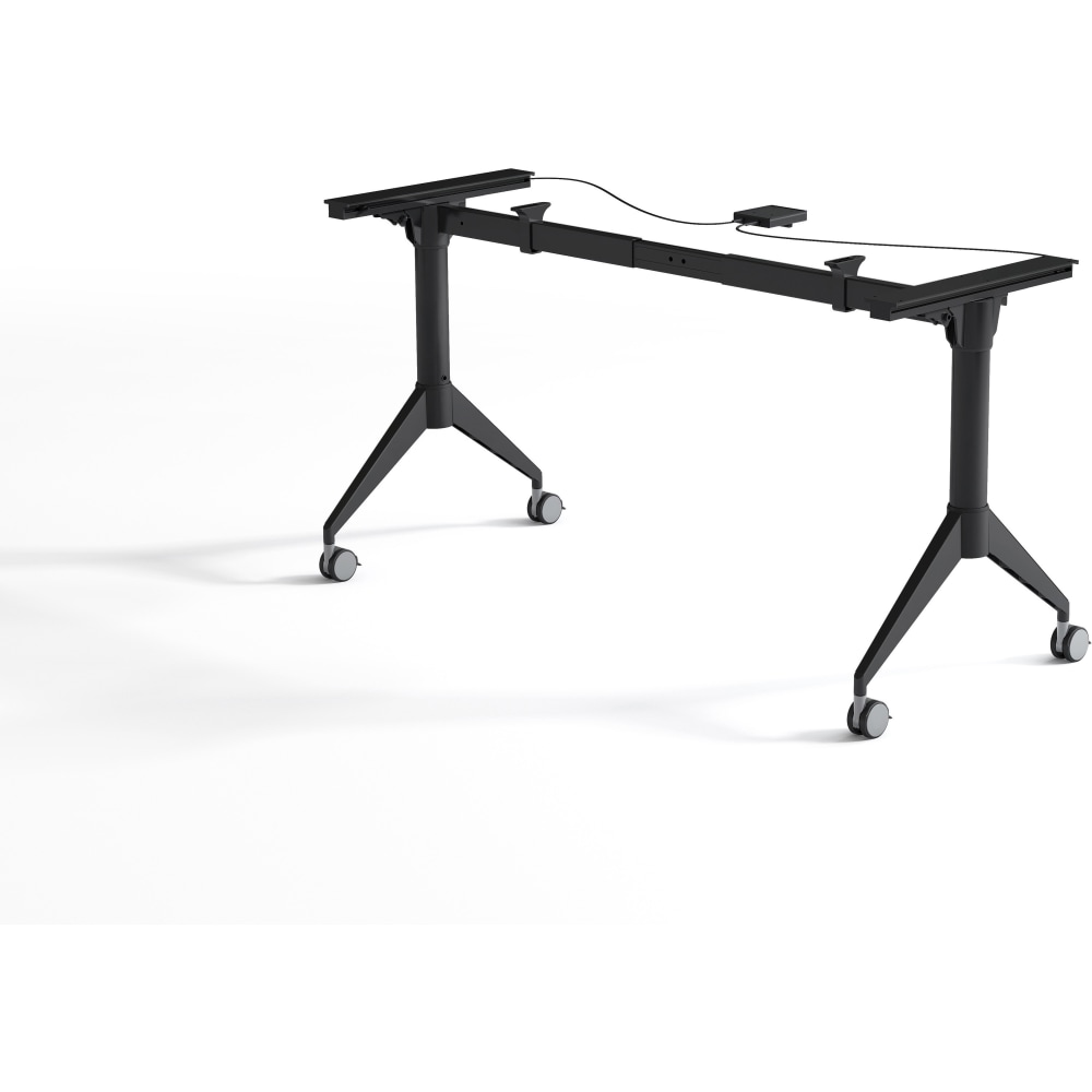 Lorell Training Table Base, Black Folding Base, 2 Legs, 29.50inH, Assembly Required, Cold-rolled Steel (CRS) MPN:60738