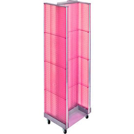 Global Approved 700431-PNK H-Shaped Pegboard Display W/Wheel Base 16
