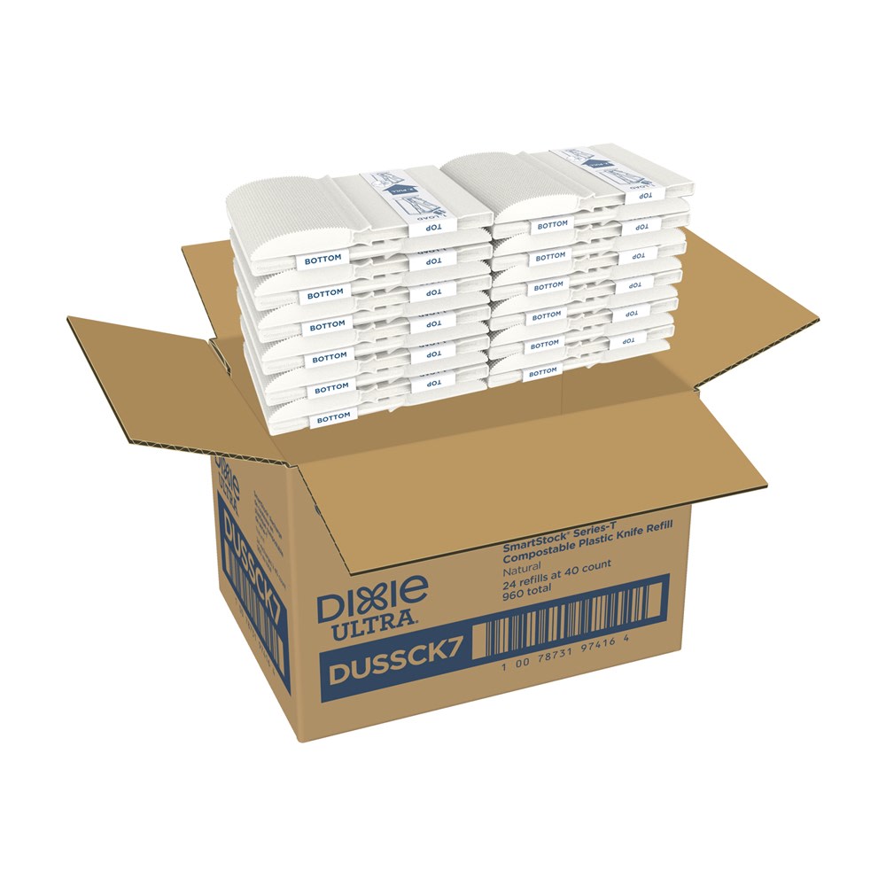 Dixie TriTower Compostable Knives, White, Box Of 40 Knives, Case Of 24 Boxes MPN:DUSSCK7