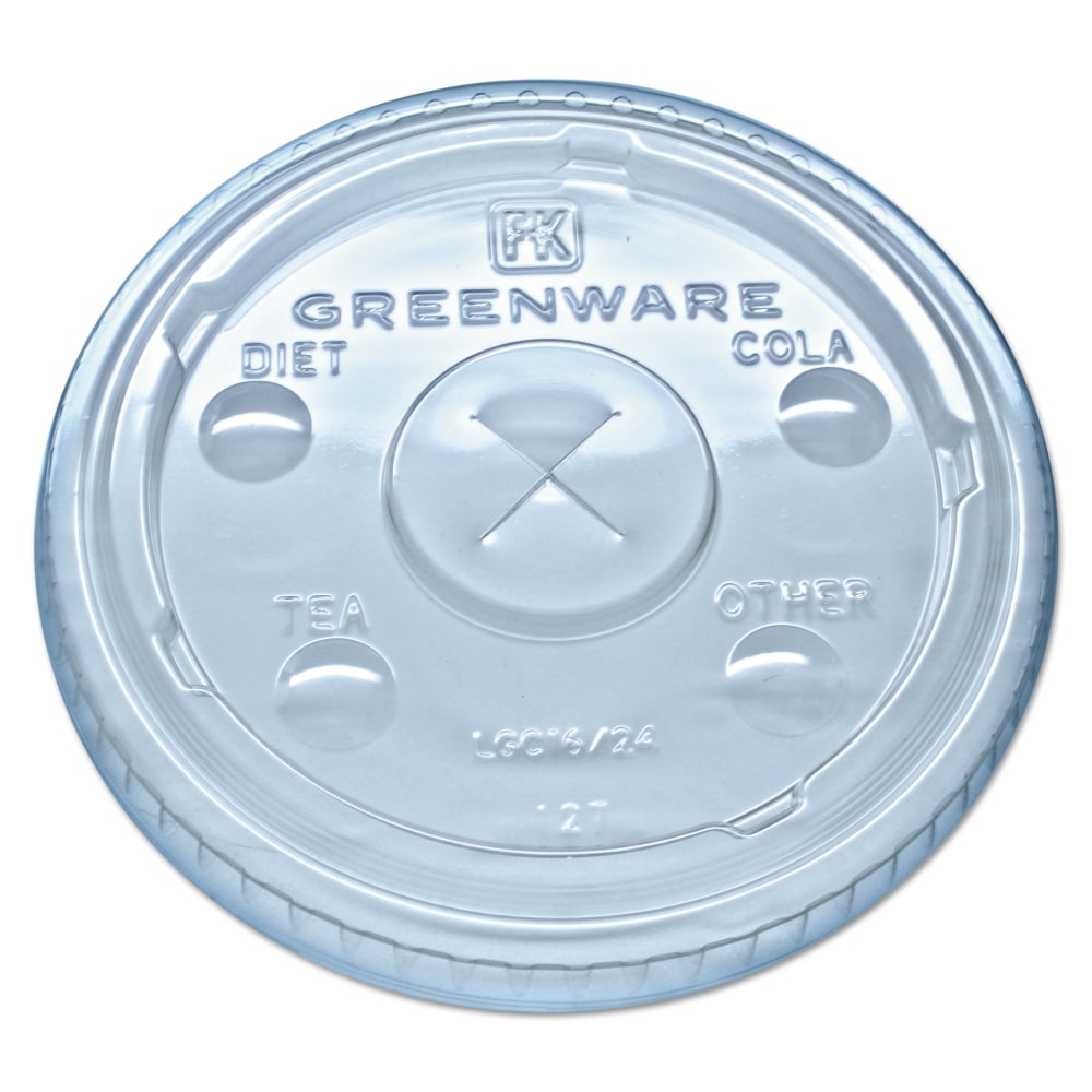 Fabri-Kal Greenware Cold Drink Cup Lids, Fits 16-, 18- And 24-Oz Cups, Clear, Carton Of 1, 000 Lids MPN:LGC1624