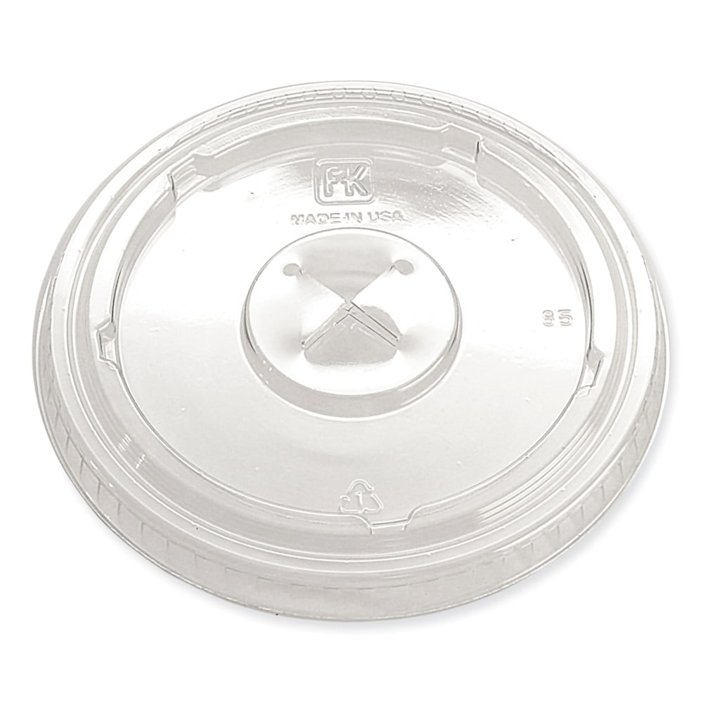 Fabri-Kal Greenware Cold Drink Lids, X-Slot, Fits 12-20 Oz Cups, X Slot, Clear, Carton Of 1, 000 Lids MPN:LKC1220FX