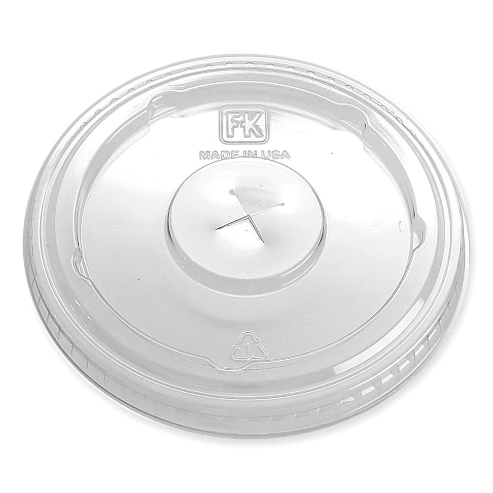 Fabri-Kal Greenware Cold Drink Lids, X-Slot, Fits 10-100 Oz Cups, X Slot, Clear, Carton Of 1, 000 Lids MPN:LS636FX