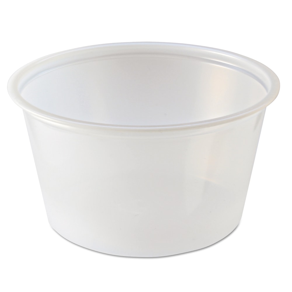 Fabri-Kal Portion Cups, 4 Oz, Clear, 125 Cups Per Sleeve, Carton Of 20 Sleeves, Uses Lid FABXL345PC (Sold Separately) MPN:PC400