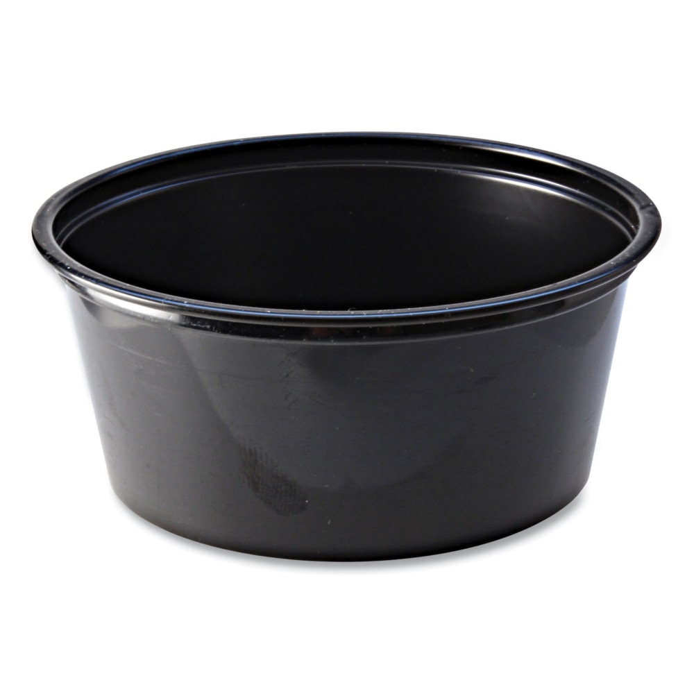 Fabri-Kal Portion Cups, 3.25 Oz, Black, Sleeve Of 125 Cups, Carton Of 20 Sleeves MPN:9505144