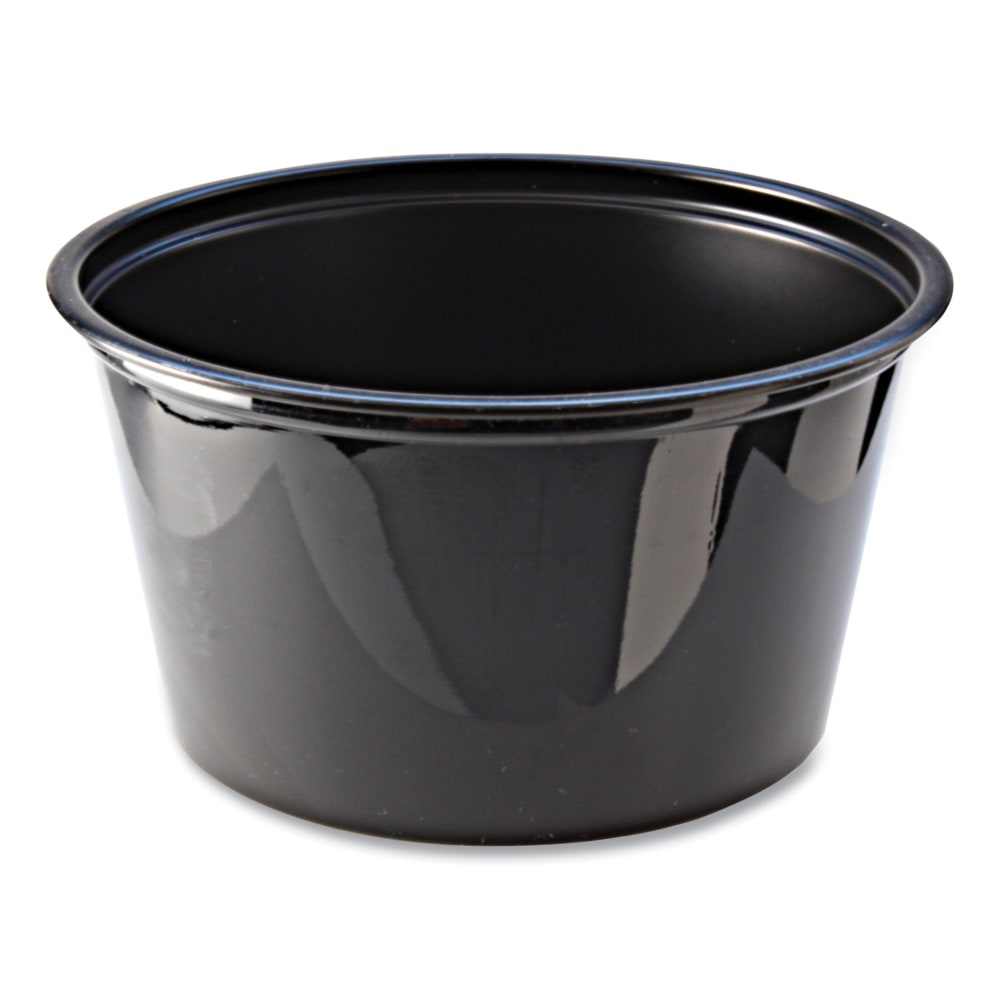 Fabri-Kal Portion Cups, 4 Oz, Black, Sleeve Of 125 Cups, Carton Of 20 Sleeves MPN:9505145