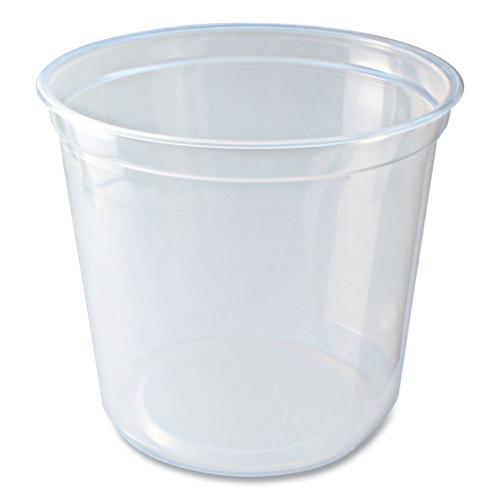 Fabri-Kal Microwavable Deli Containers, 24 Oz, 4-1/8inH x 4-5/8inW x 4-5/8inD, Clear, Carton Of 500 Containers MPN:FABPK24TC
