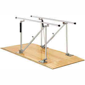 Deluxe Wood Platform Mounted Parallel Bars Height Adjustable 12' L 15-4042