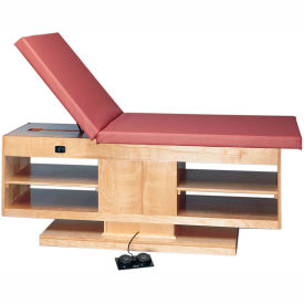 Electric Hi-Low Upholstered Treatment Table with Adjustable Back & Shelves 78