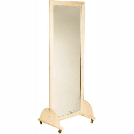 Plate Glass Mirror with Mobile Caster Base Vertical 28