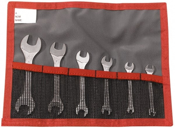 Open End Wrench Set: 6 Pc, Metric MPN:22.JE6T